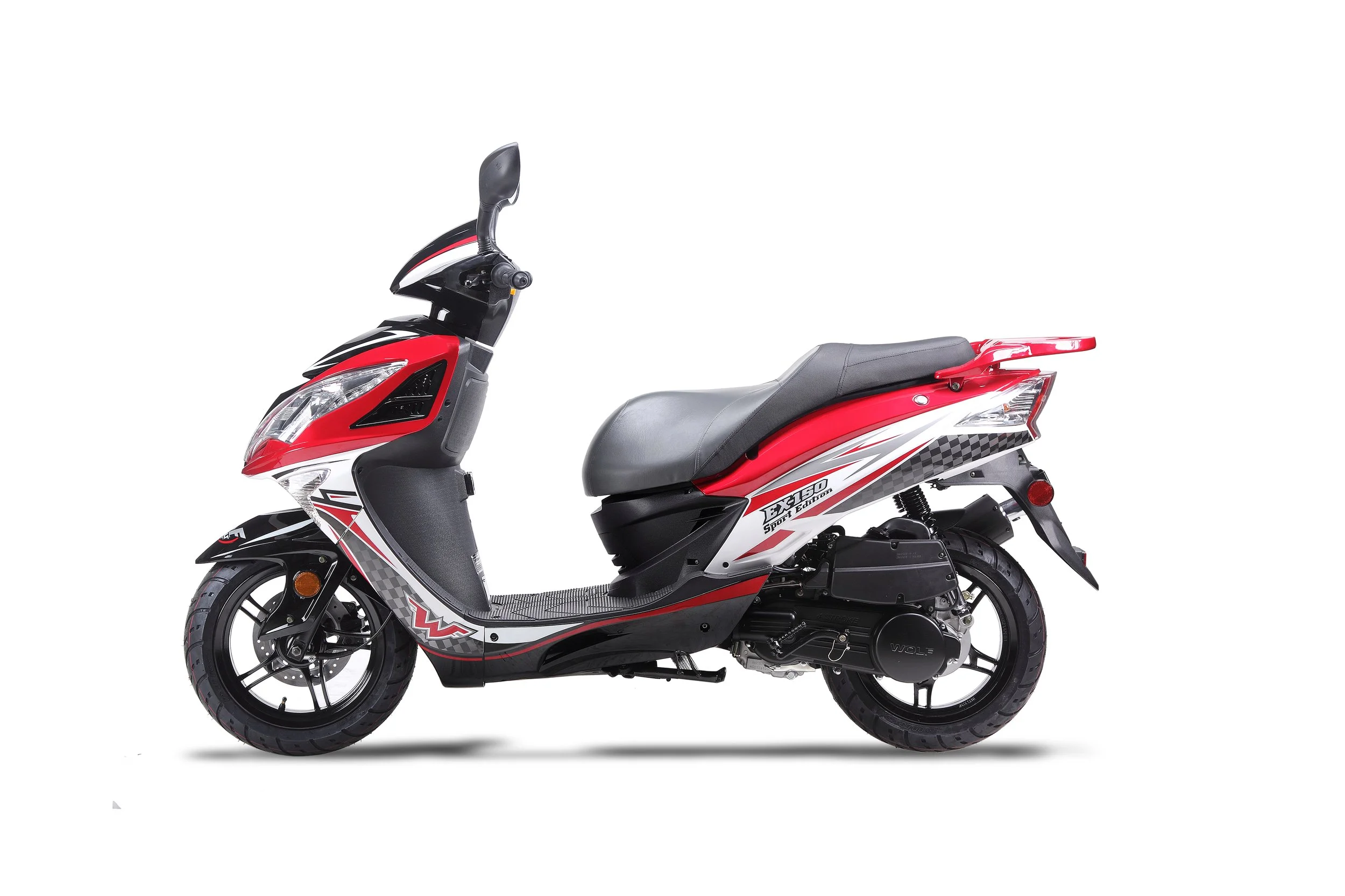 2026 Wolf EX-150 scooter — full-length studio view 3