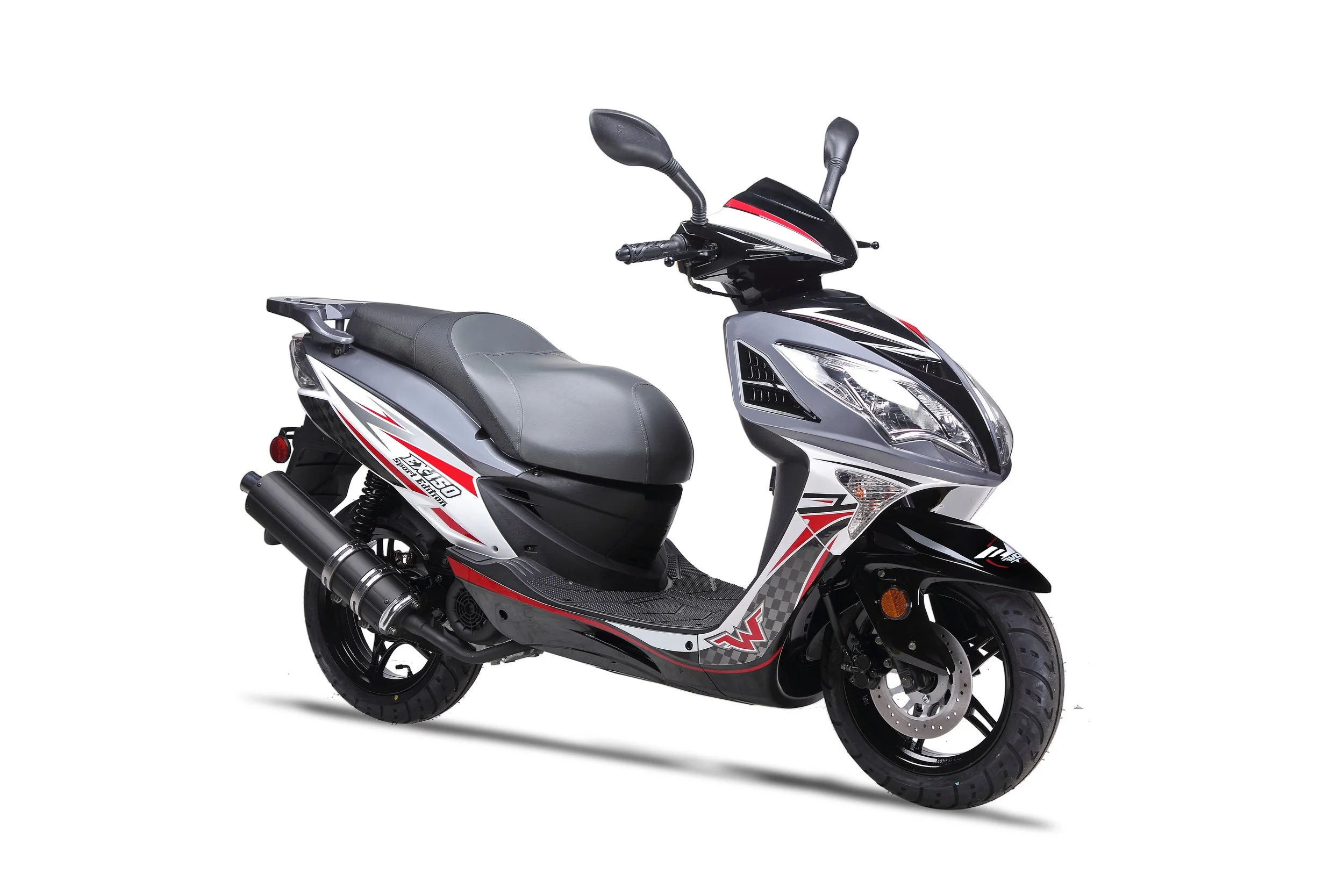 2026 Wolf EX-150 scooter — three-quarter rear view 4