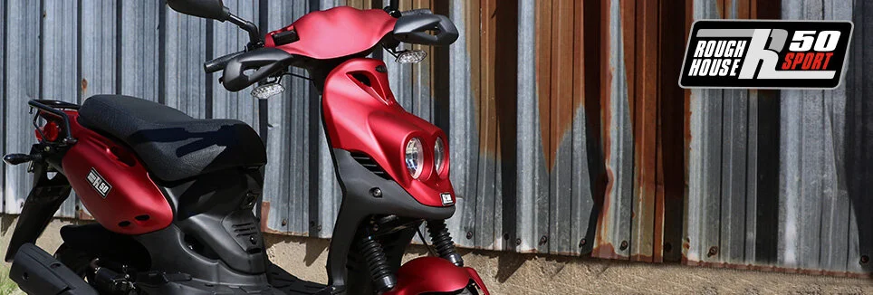 2026 Genuine RoughHouse 50 Sport scooter — three-quarter rear view