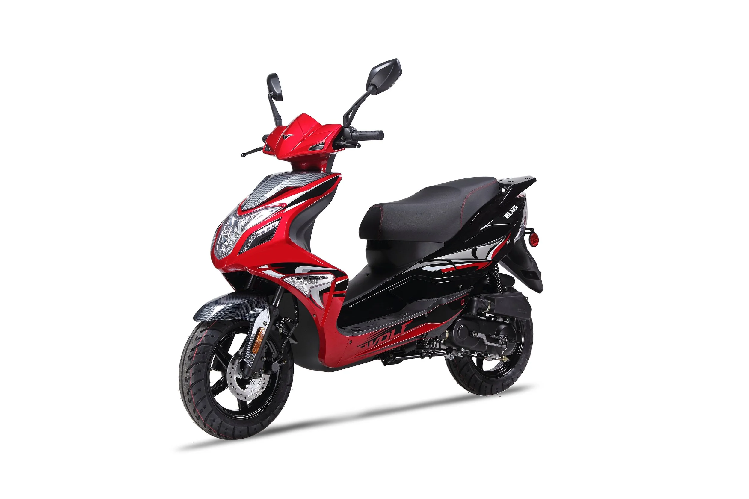 2026 Wolf Blaze 50 scooter — three-quarter rear view