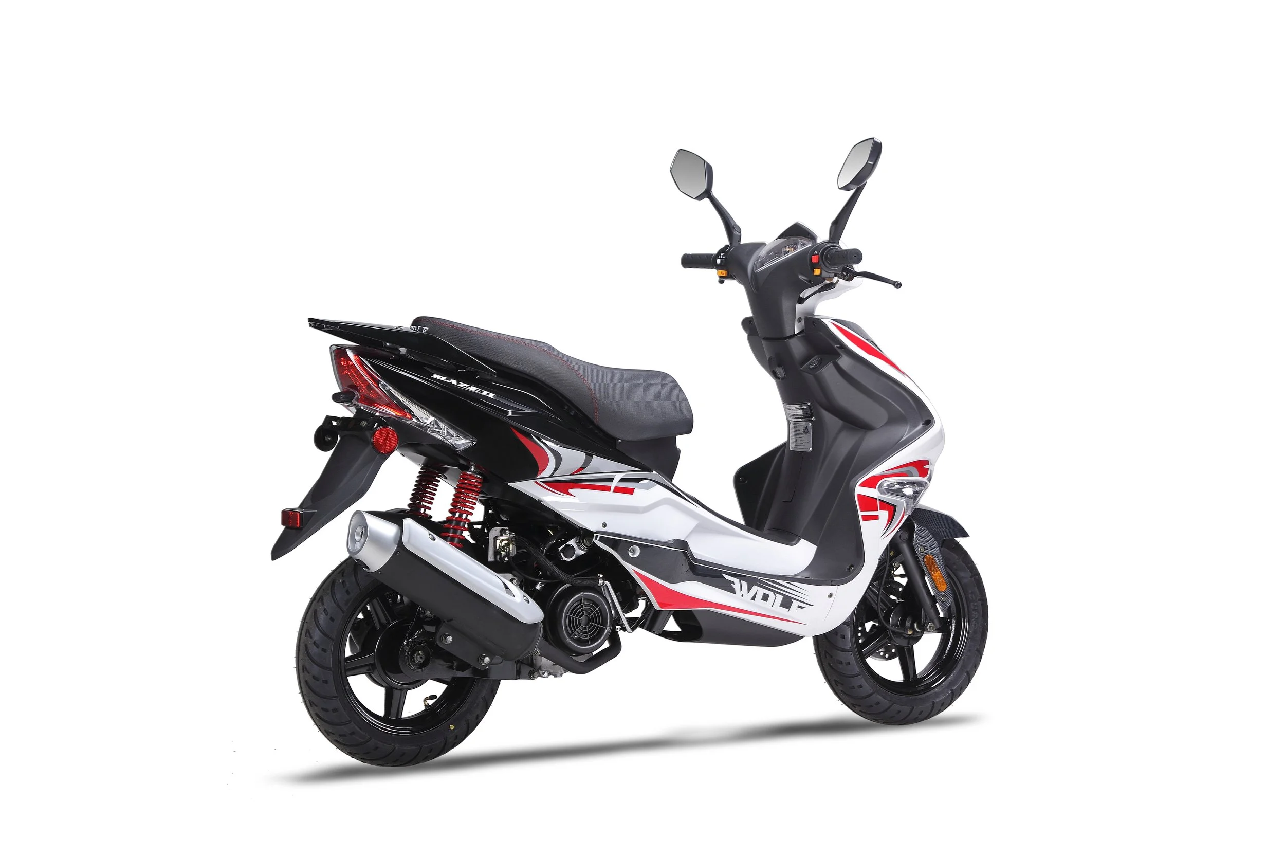 2026 Wolf Blaze 50 scooter — front three-quarter view 2