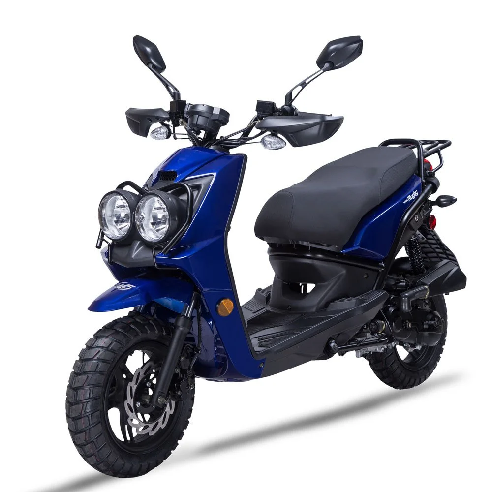 2026 Wolf Rugby 50 scooter — full-length studio view 2