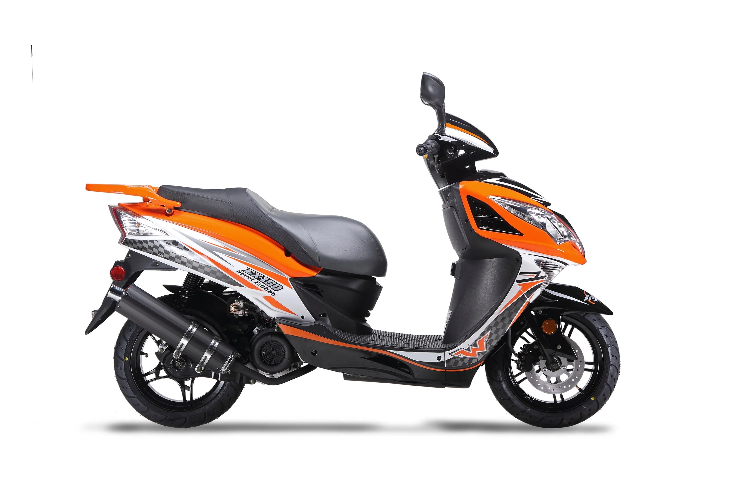 2026 Wolf EX-150 scooter — front three-quarter view 5