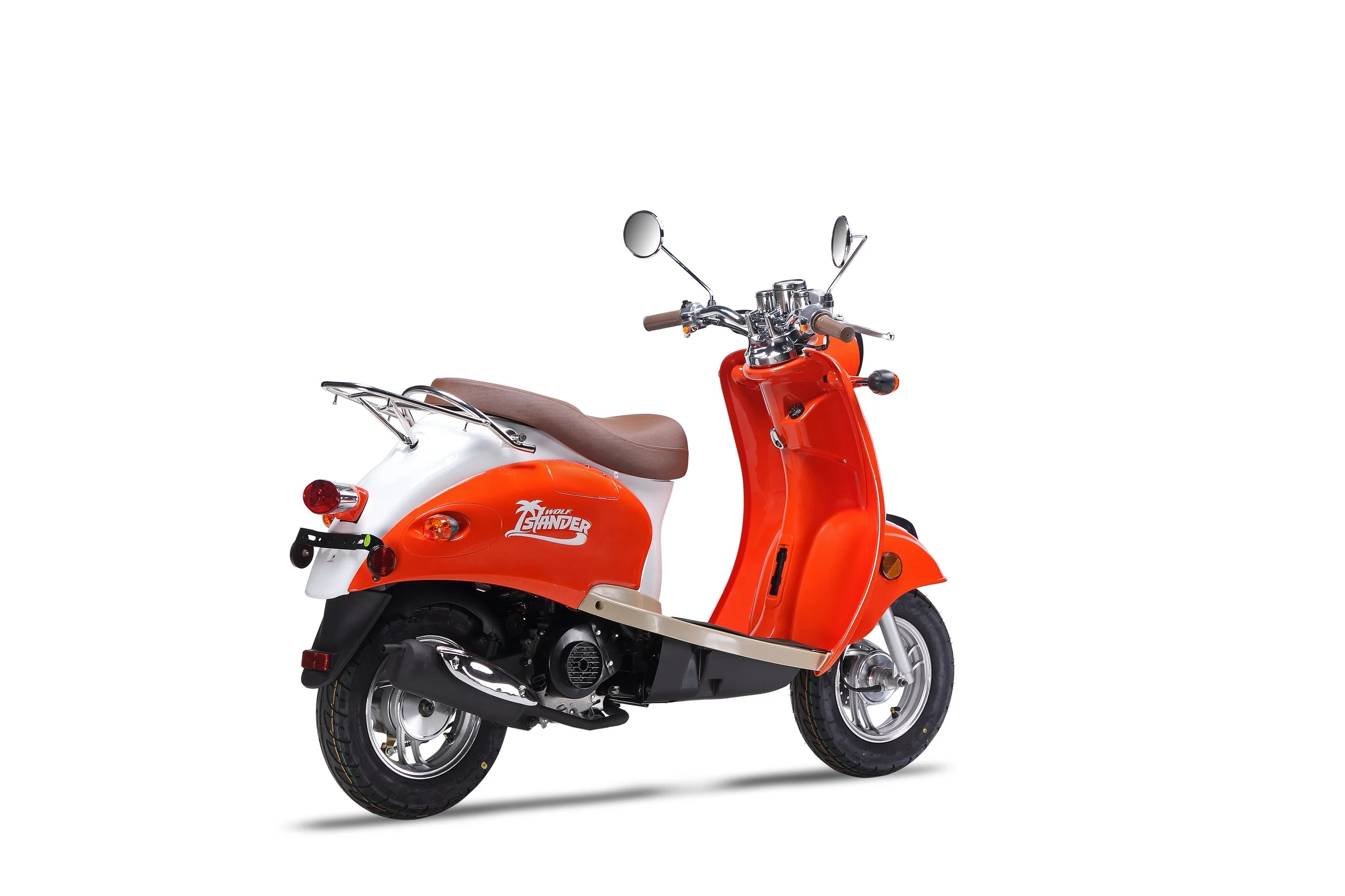 2026 Wolf Islander 50 scooter — front three-quarter view 2